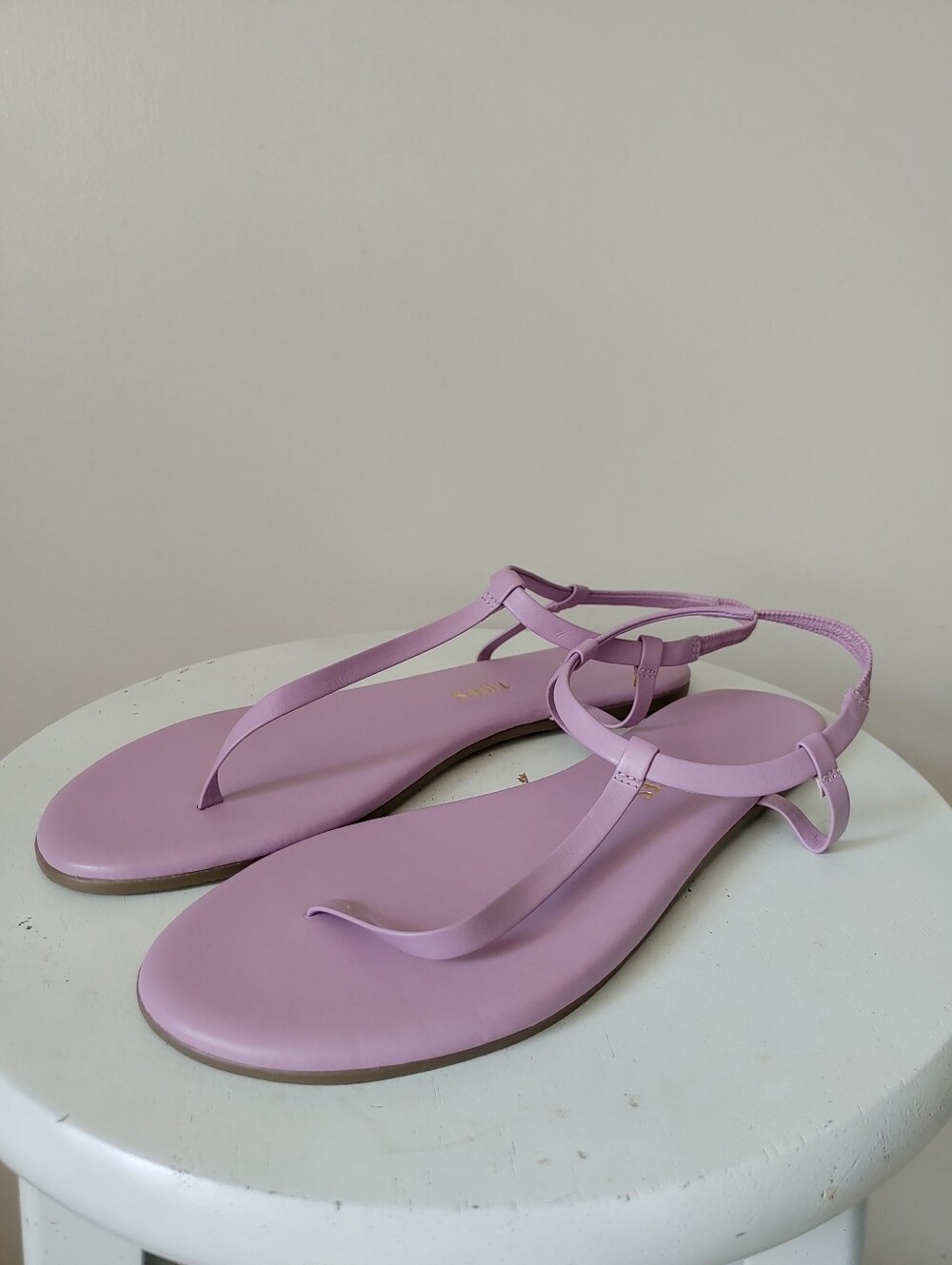 TKEES Mariana Leather T-Strap Sandals Lavender Light Purple Size 8
